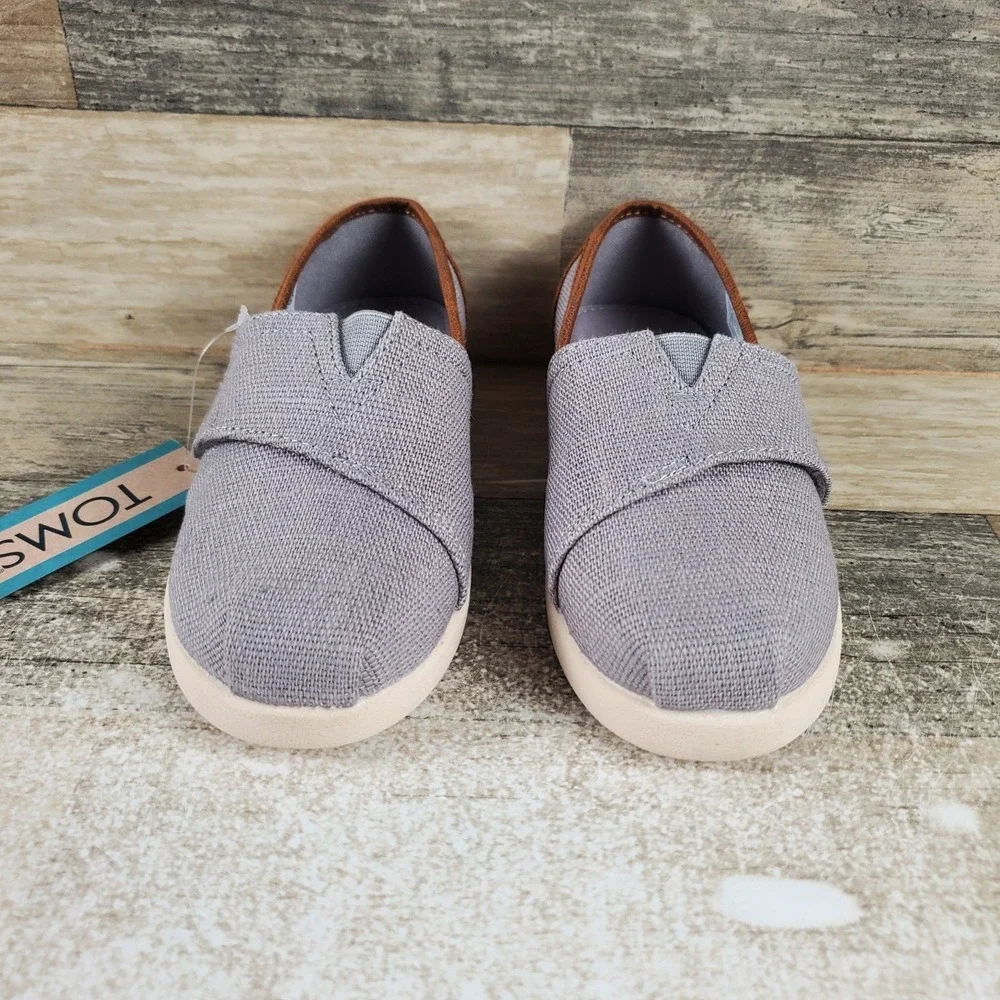 TOMS Alpargata Classic Kids Toddler Shoe Sz 10 Drizzle Gray Heritage Canvas